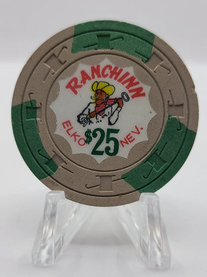 Ranchinn Casino Elko Nevada 1960 $25 Chip E2221