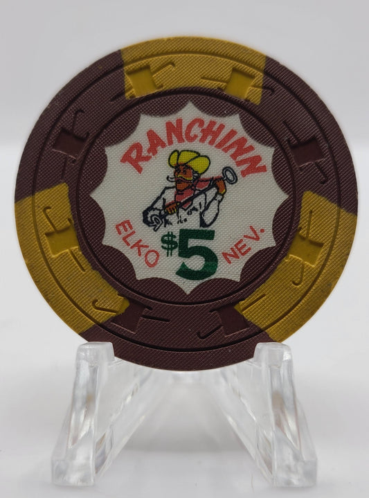 Ranchinn Casino Elko Nevada 1950's $5 Chip N3736