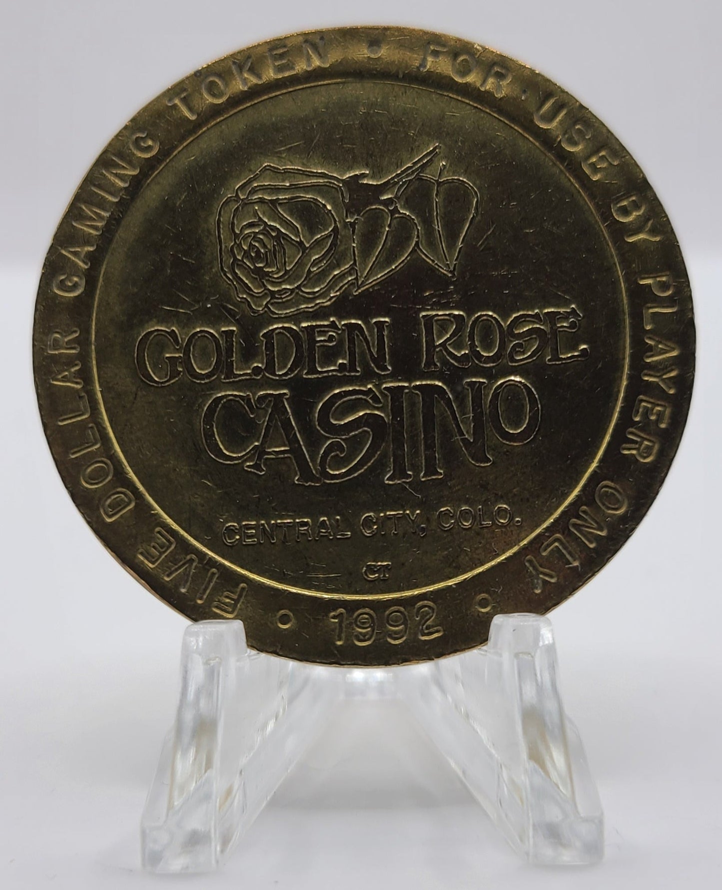 Golden Rose Casino Central City CO 1992 $5 Gaming Token