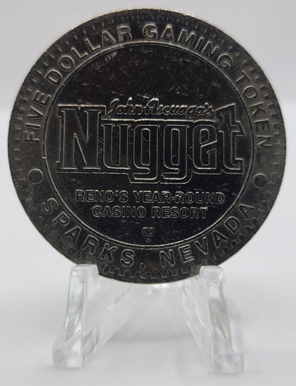 John Ascuaga’s Nugget Casino Sparks NV 1995 $5 Gaming Token