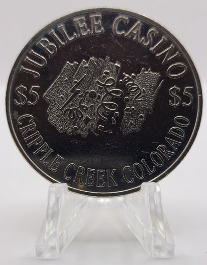 Jubilee Casino Cripple Creek CO 1992 $5 Gaming Token