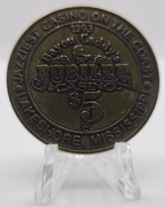 Jubilee Casino Lakeshore MS 1993 $5 Gaming Token