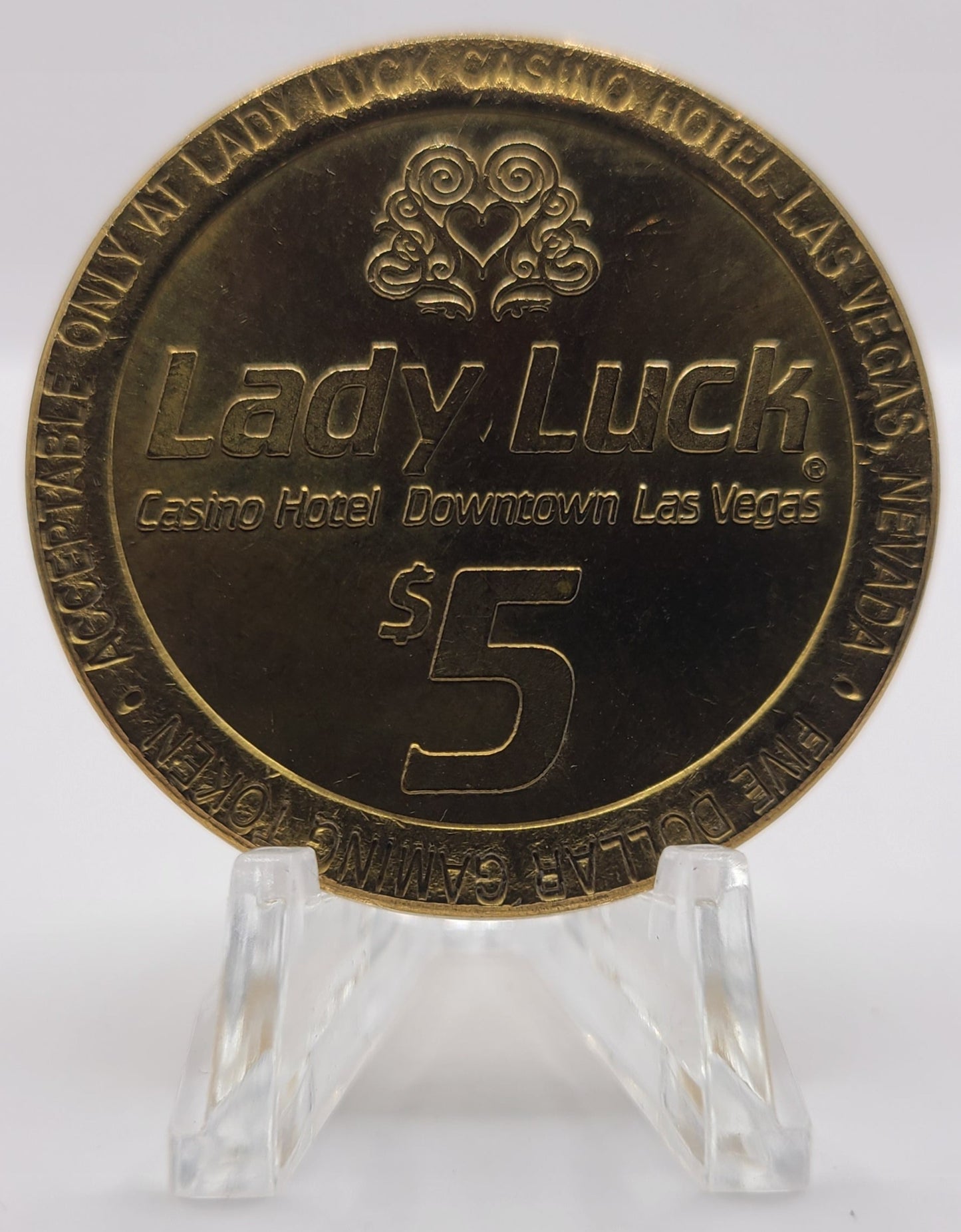 Lady Luck Hotel Casino Las Vegas NV 1995 $5 Gaming Token