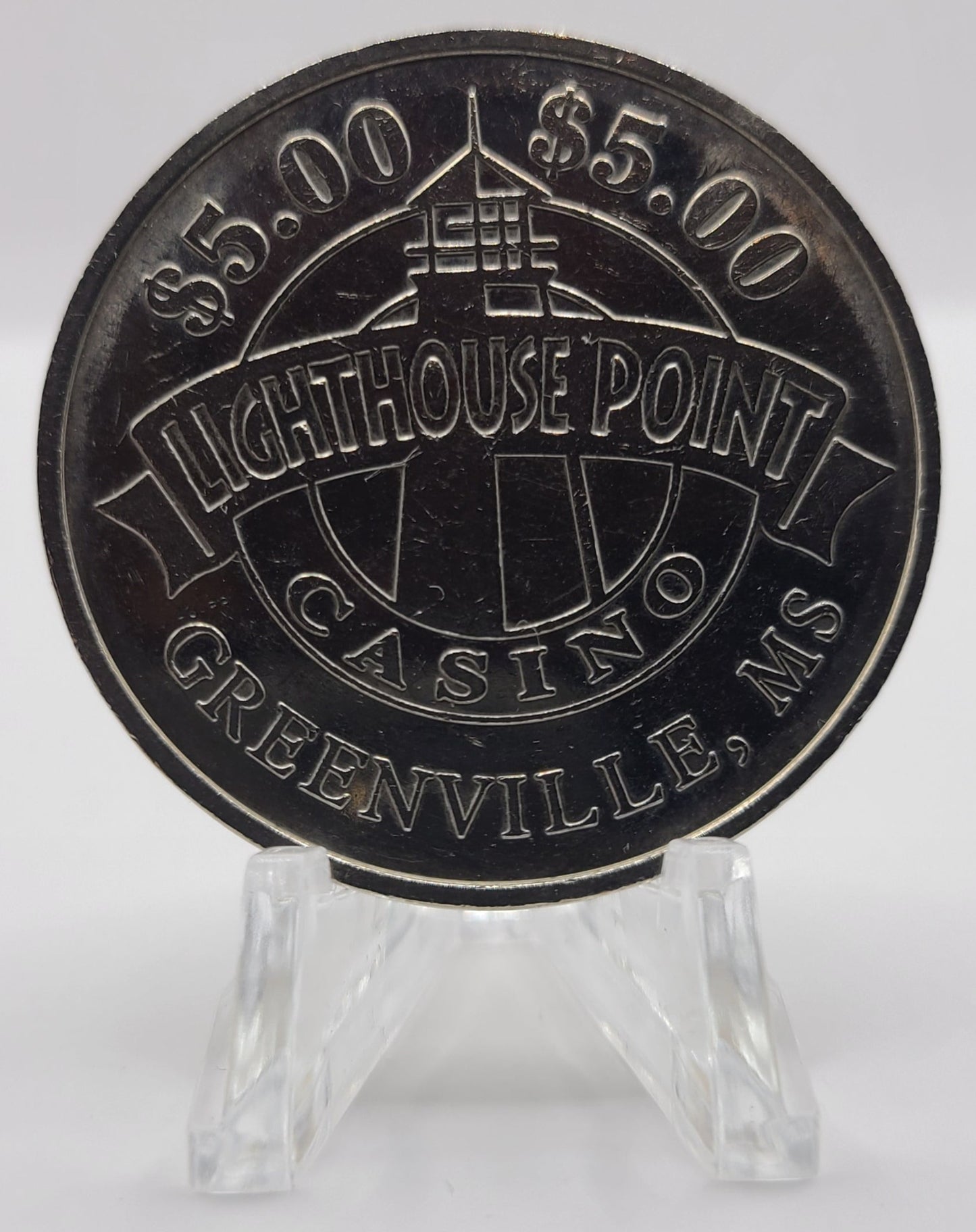 Lighthouse Point "Riverboat" Casino Greenville MS $5 Gaming Token