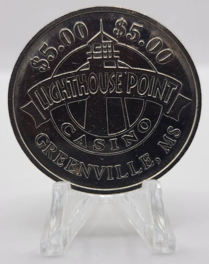 Lighthouse Point "Riverboat" Casino Greenville MS $5 Gaming Token