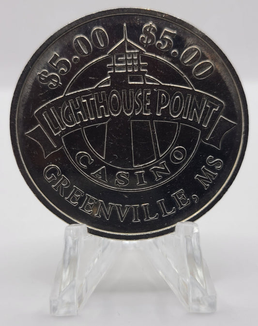 Lighthouse Point "Riverboat" Casino Greenville MS $5 Gaming Token