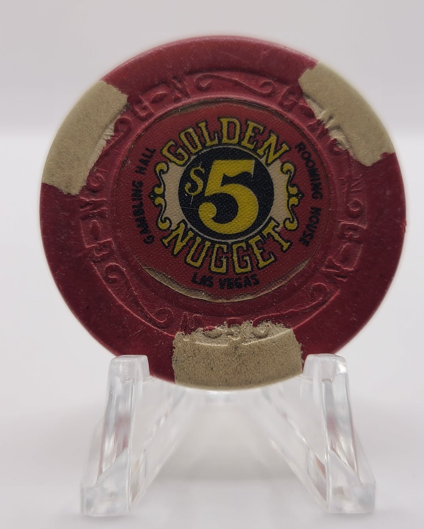 Golden Nugget Hotel Casino Las Vegas Nevada 1960's $5 Chip N1718