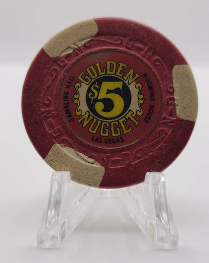 Golden Nugget Hotel Casino Las Vegas Nevada 1960's $5 Chip N1718