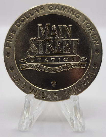 Main Street Station Casino Las Vegas NV 1996 $5 Gaming Token