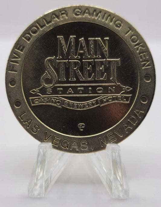 Main Street Station Casino Las Vegas NV 1996 $5 Gaming Token