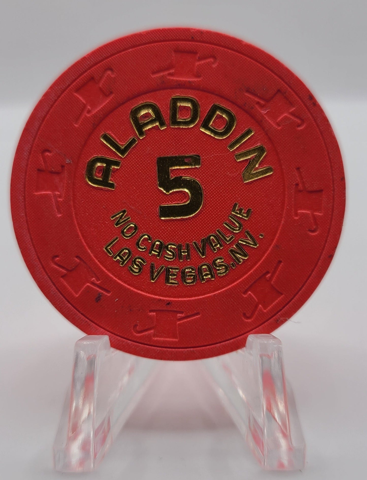 Aladdin Casino Las Vegas Nevada 1970's NCV 5 Chip V6880 "Fuchsia"