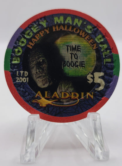 Aladdin Resort Casino Las Vegas Nevada 2001 $5 Chip "Halloween 2001" V7815