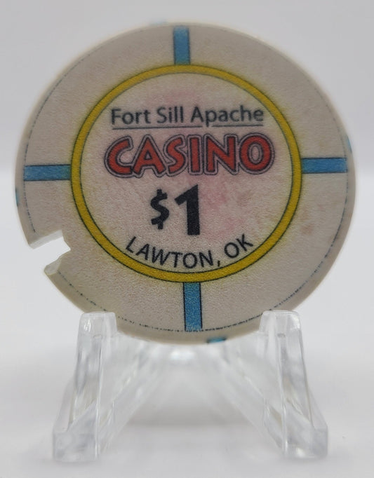 Fort Sill Apache Casino Lawton Oklahoma 2008 $1 Chip "Notched"