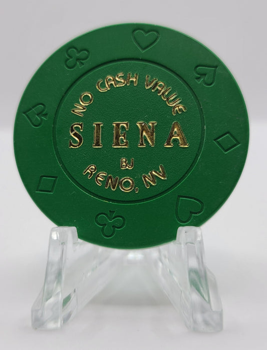 Siena Casino Reno Nevada 2001 Green NCV Chip V9756