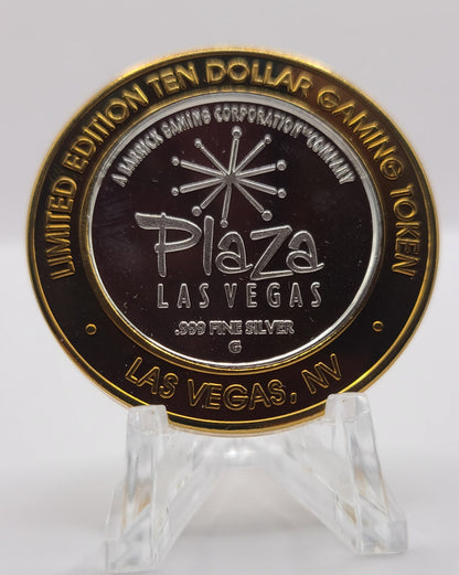 Plaza Hotel Casino Las Vegas Nevada "Mount Rushmore" 2005 $10 Silver Strike