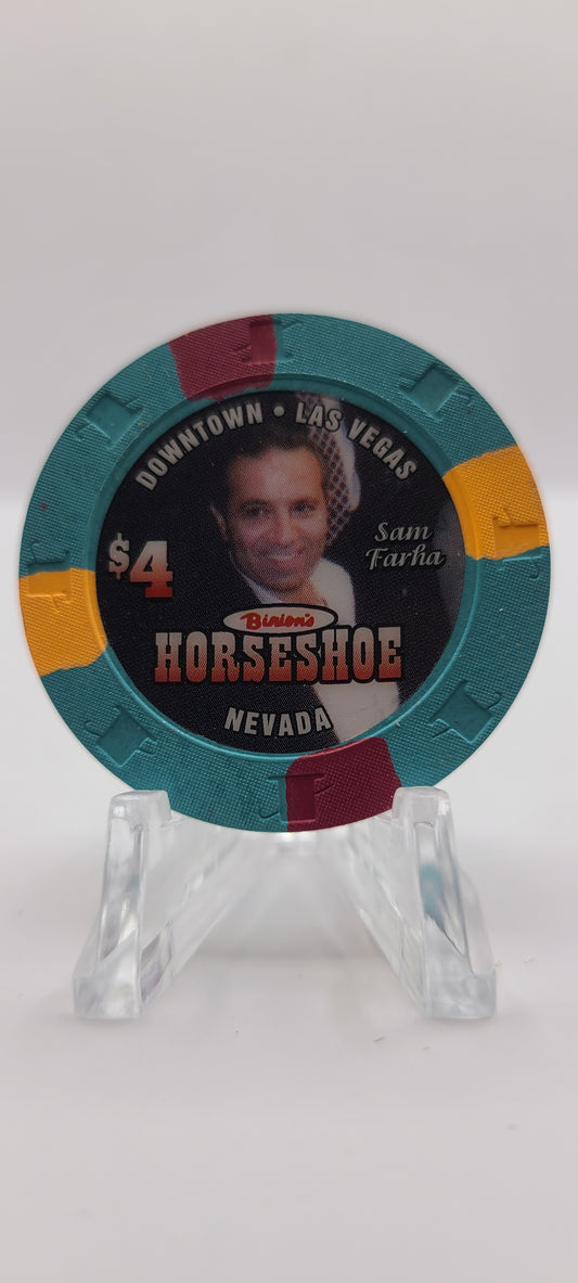 Horseshoe Club Binion's Las Vegas Nevada 2004 $4 Chip E3408 "UNCIRCULATED"