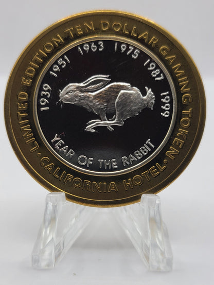 California Hotel Casino Las Vegas Nevada 2000 "Year of the Rabbit" $10 Silver Strike