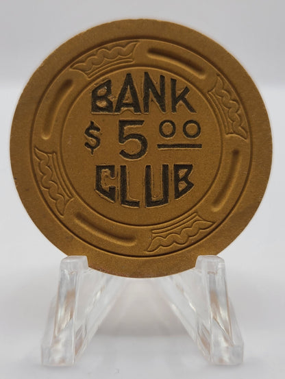 Bank Club Casino Searchlight Nevada 1946 $5 Chip N4982