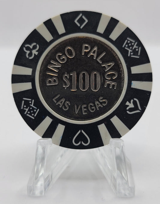 Bingo Palace Las Vegas Nevada 1990's $100 Coin Inlay Chip N1363.1