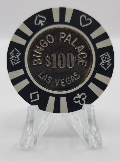 Bingo Palace Las Vegas Nevada 1990's $100 Coin Inlay Chip N1363.1