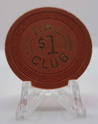 Owl Club Casino Battle Mountain Nevada 1960 $1 Chip V1272