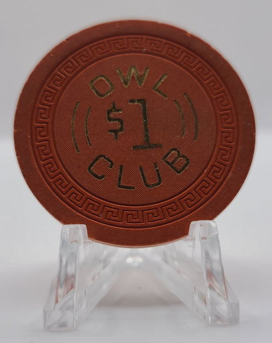 Owl Club Casino Battle Mountain Nevada 1960 $1 Chip V1272