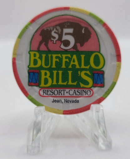 Buffalo Bill's Hotel Casino "Jean" Nevada 1994 $5 Chip  N2657 (White Blotches on Backside)