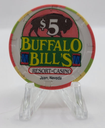 Buffalo Bill's Hotel Casino "Jean" Nevada 1994 $5 Chip N2658 (NO White Blotches on Backside"