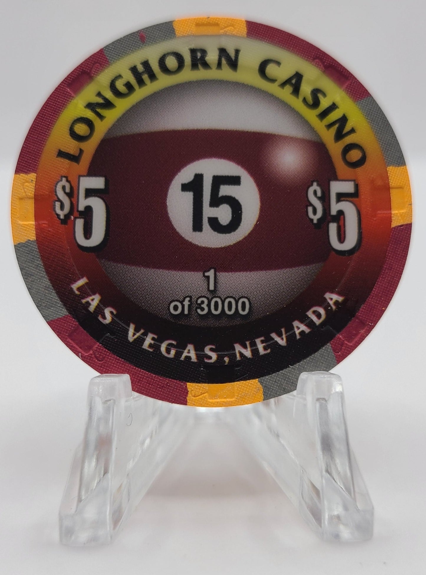 Longhorn Casino Las Vegas Nevada 2004 "15th Anniversary" $5 Chip E1320 "UNCIRCULATED"