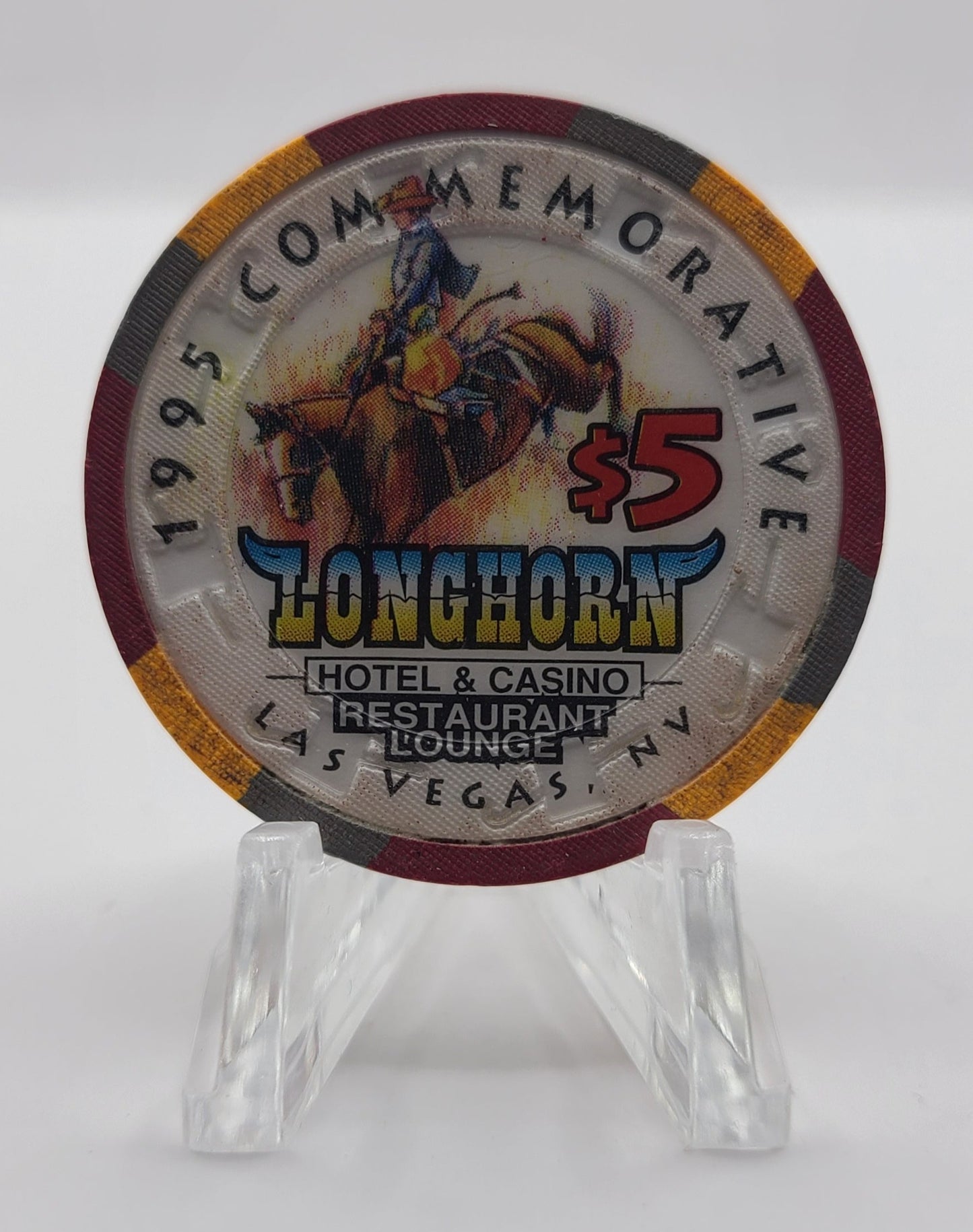 Longhorn Casino Las Vegas Nevada 1995 "Commemorative" $5 Chip N2625