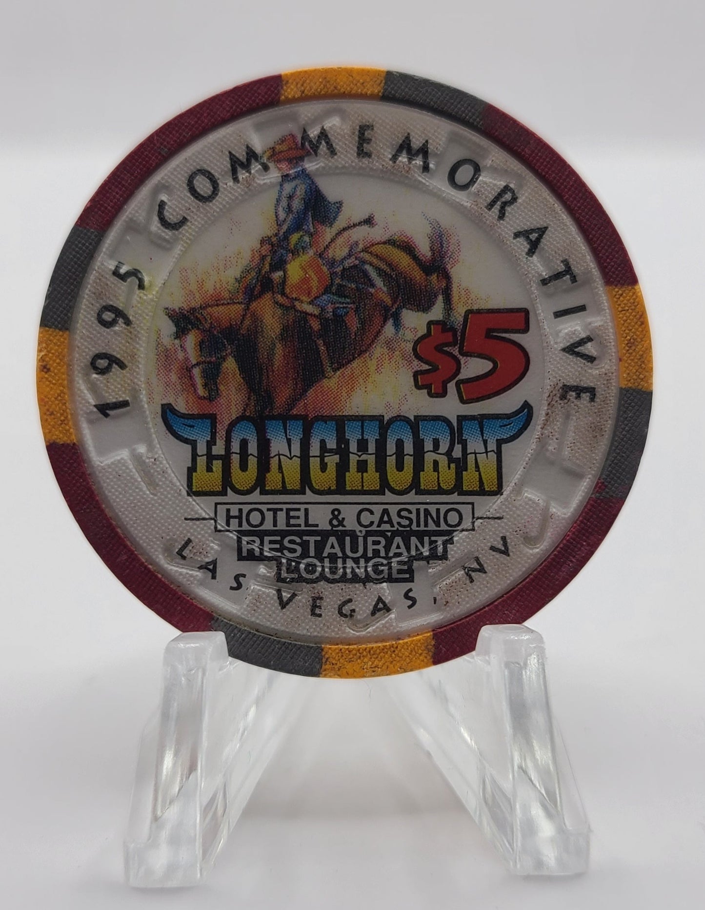 Longhorn Casino Las Vegas Nevada 1995 "Commemorative" $5 Chip N2625