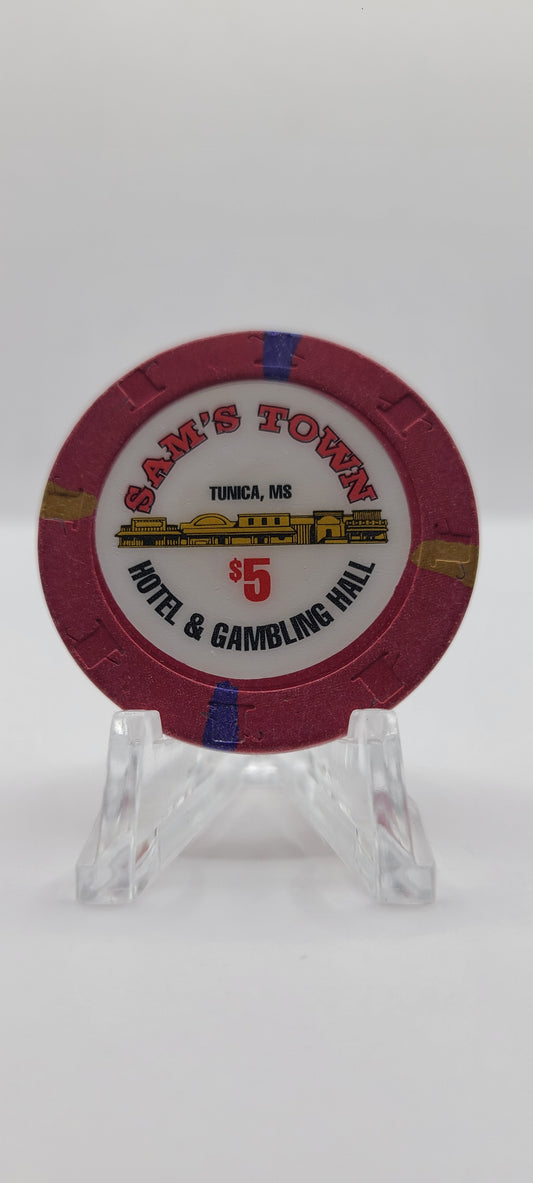 Sam's Town "Riverboat" Casino Tunica Mississippi $5 Chip