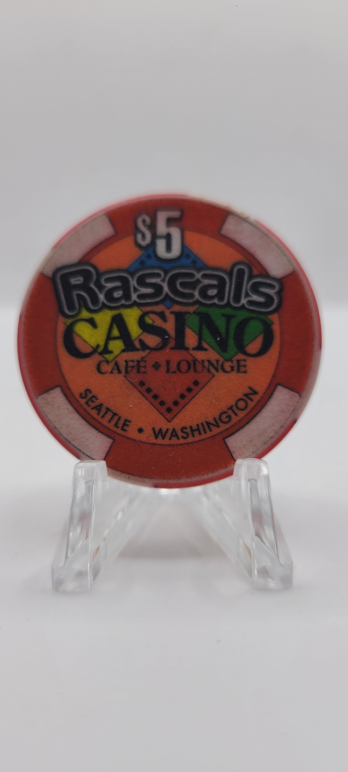 Rascals Casino Seattle Washington "Card Room" $5 Chip