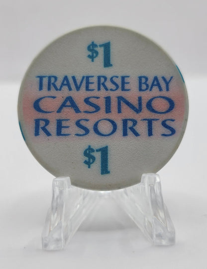 Leelanau Sands Casino "Traverse Bay" Peshawbestown Michigan $1 Chip