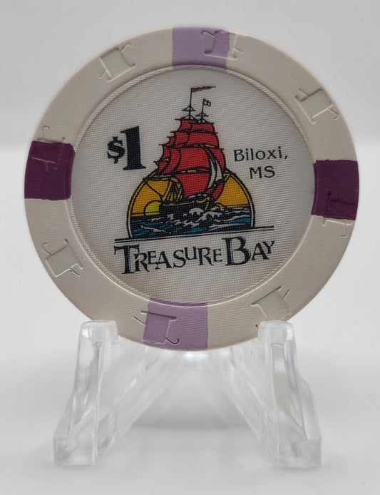 Treasure Bay "Riverboat" Casino Biloxi Mississippi 1993 $1 Chip