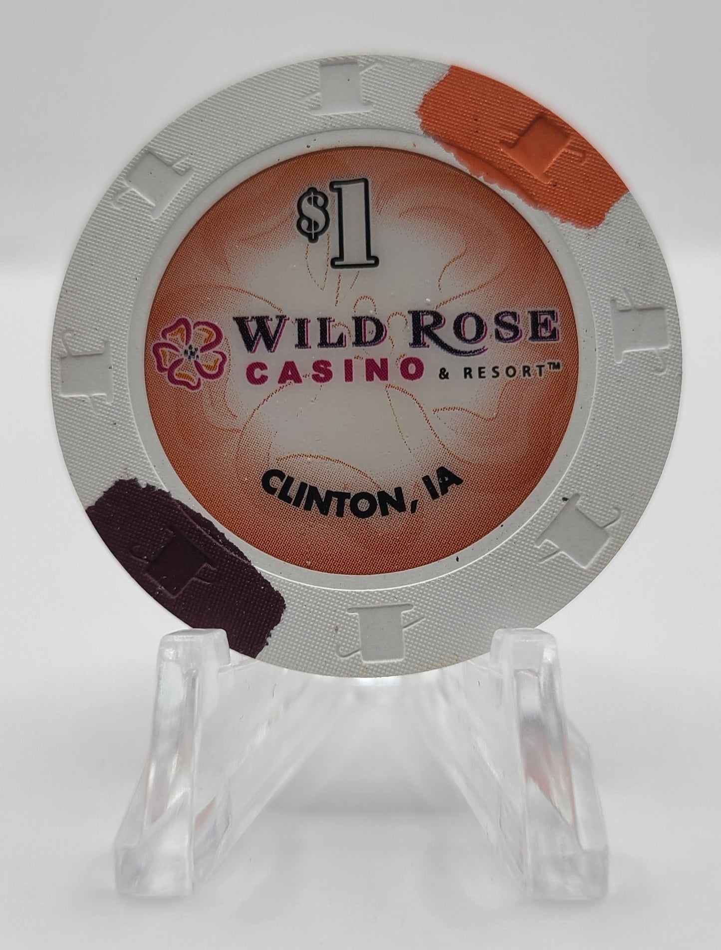 Wild Rose Casino & Resort Clinton Iowa 2008 $1 Chip