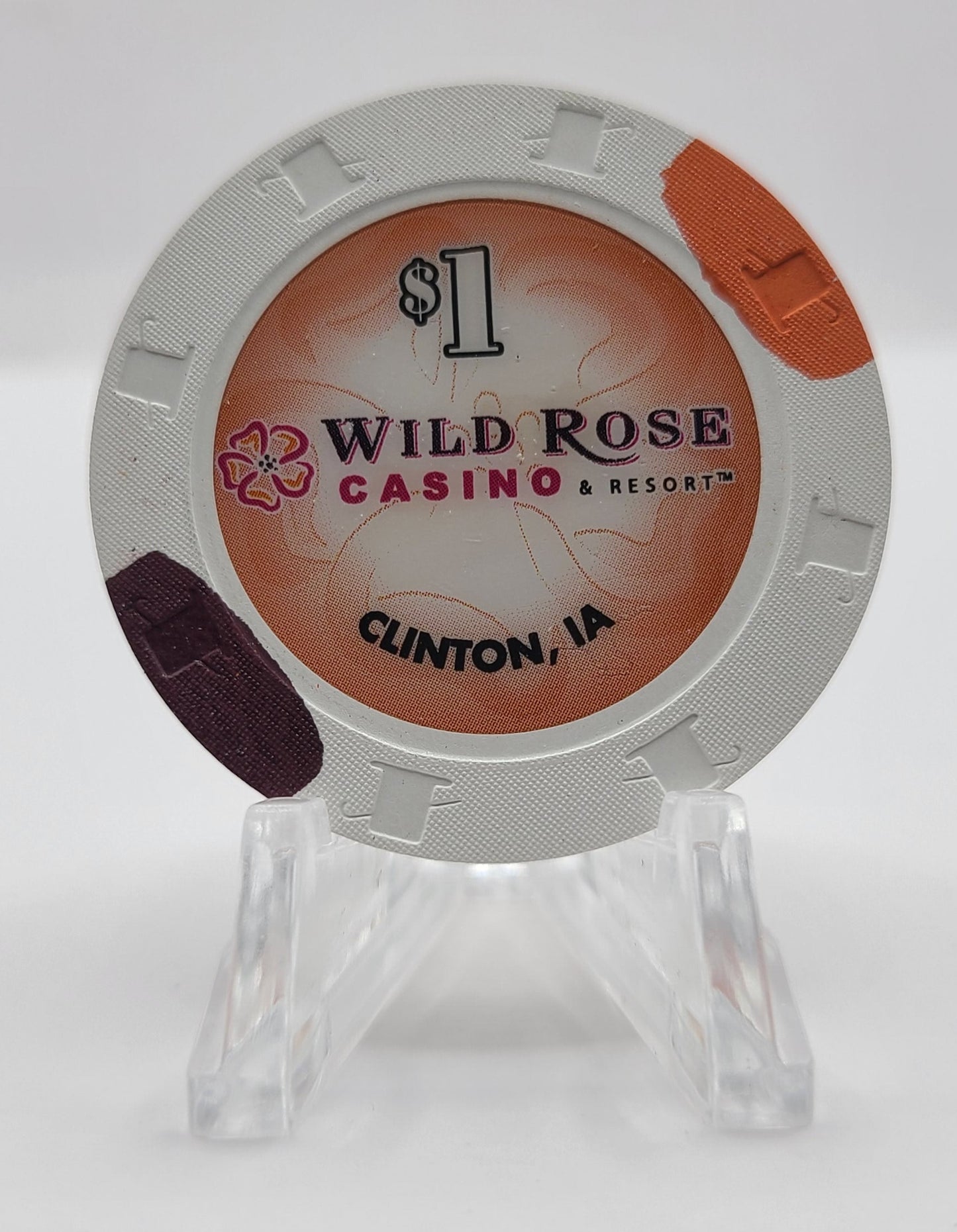 Wild Rose Casino & Resort Clinton Iowa 2008 $1 Chip