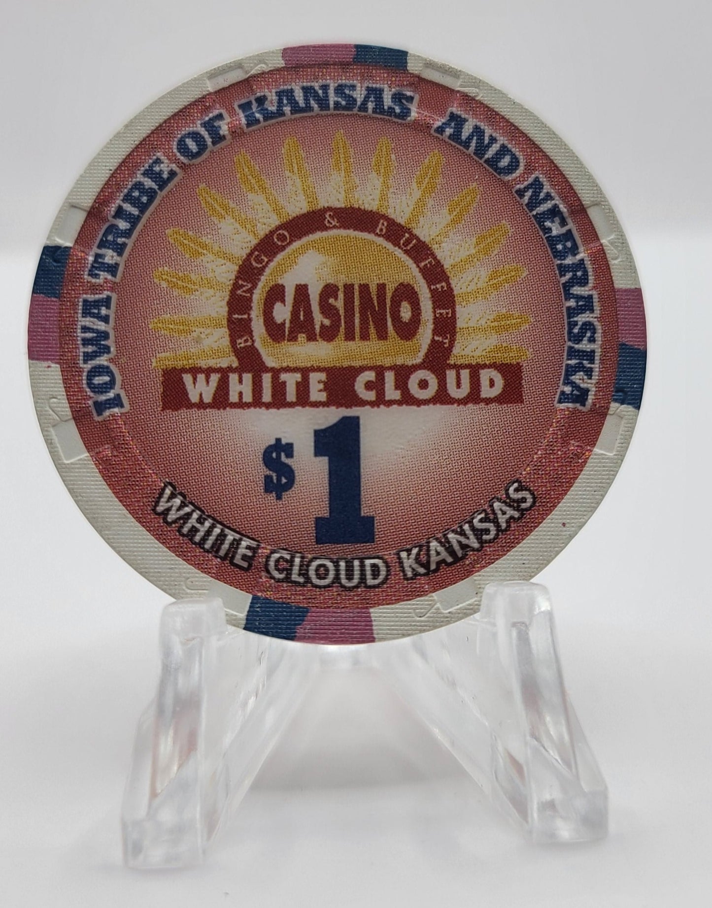 Casino White Cloud White Cloud Kansas $1 Chip