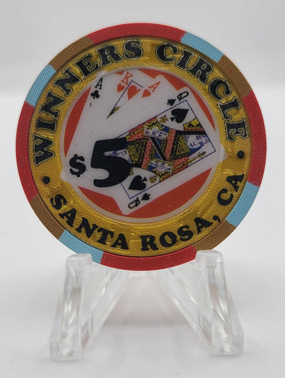 Winners Circle Card Room Santa Rosa California $5 Chip