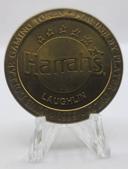 Harrah's Hotel Casino Laughlin NV 1999 $5 Gaming Token