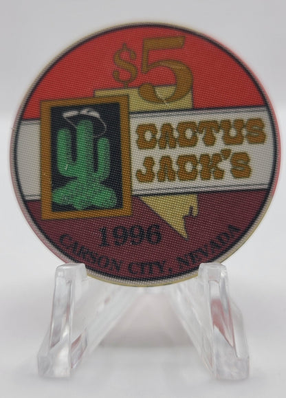 Cactus Jack's Carson City Nevada 1996 "Ltd 2000" $5 Chip N0648