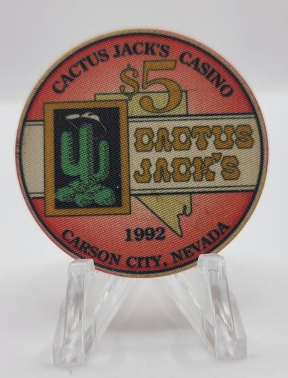 Cactus Jack's Carson City Nevada 1992 $5 Chip N6056