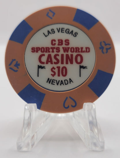 CBS Sports World Casino Las Vegas Nevada 1998 $10 Chip N9455