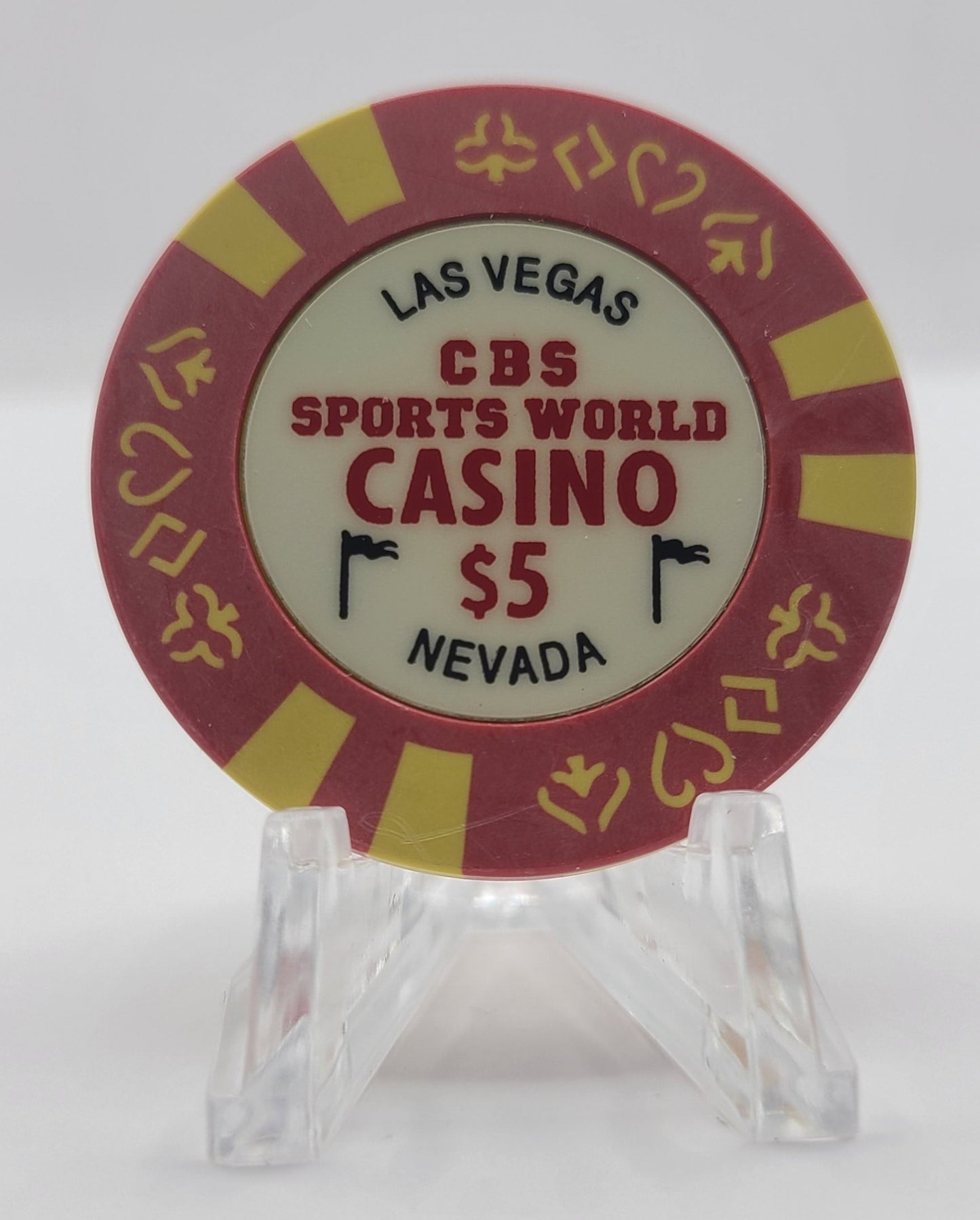 CBS Sports World Casino Las Vegas Nevada 1998 $5 Chip N9453