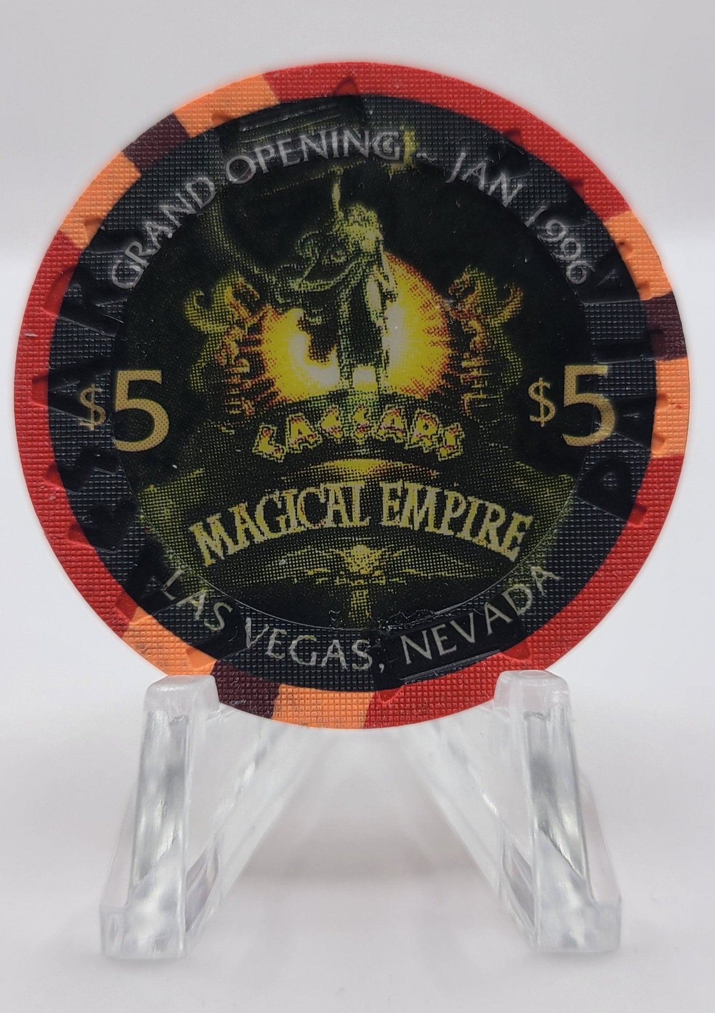 Caesars Palace Casino Las Vegas Nevada 1996 "Magical Empire Grand Opening" $5 Chip N8038