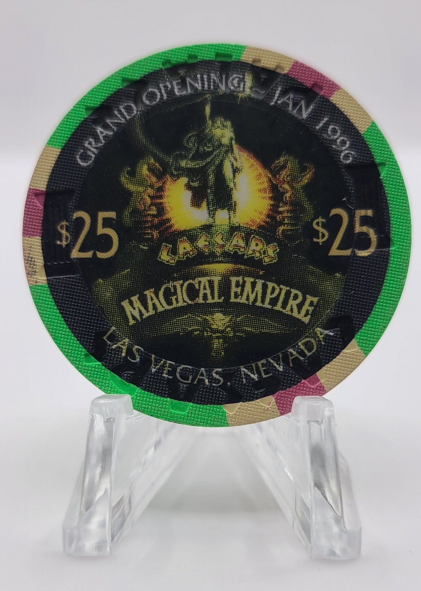 Caesars Palace Casino Las Vegas Nevada 1996 "Magical Empire Grand Opening" $25 Chip N8040