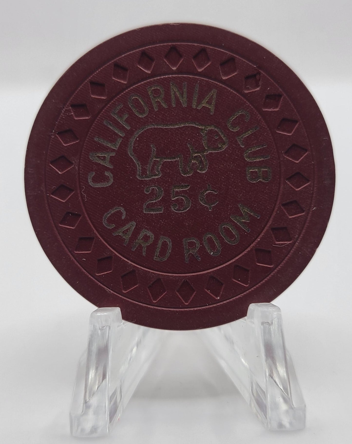 California Club Las Vegas Nevada "Card Room" 1951 $.25 Chip N8070