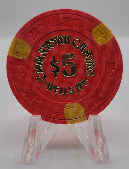 Chinatown Casino Wells Nevada 1984 $5 Chip N1990