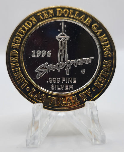 Stratosphere Hotel Casino Las Vegas Nevada 1996 $10 Silver Strike