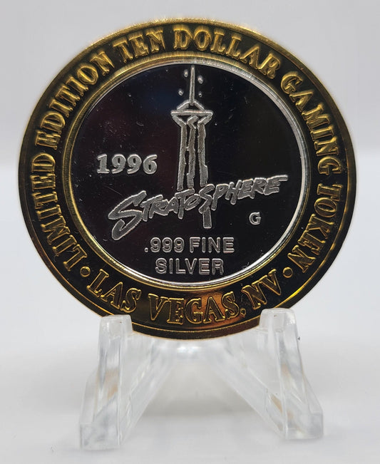 Stratosphere Hotel Casino Las Vegas Nevada 1996 $10 Silver Strike